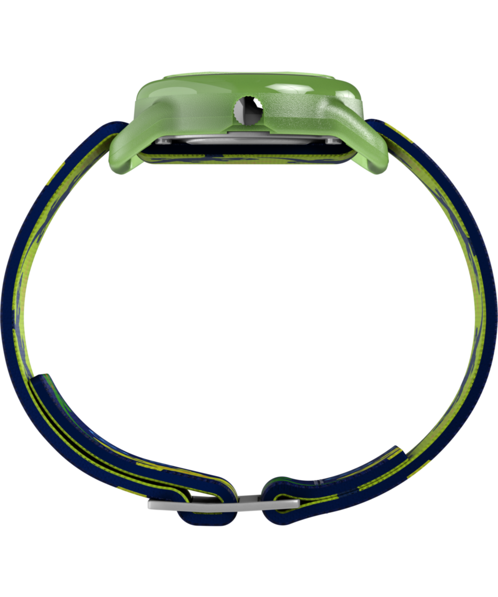 TIMEX TIME MACHINES® 29mm Green Gecko Elastic Fabric Kids Watch