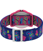 TIMEX TIME MACHINES® 29mm Butterflies and Hearts Blue Elastic Fabric Kids Watch