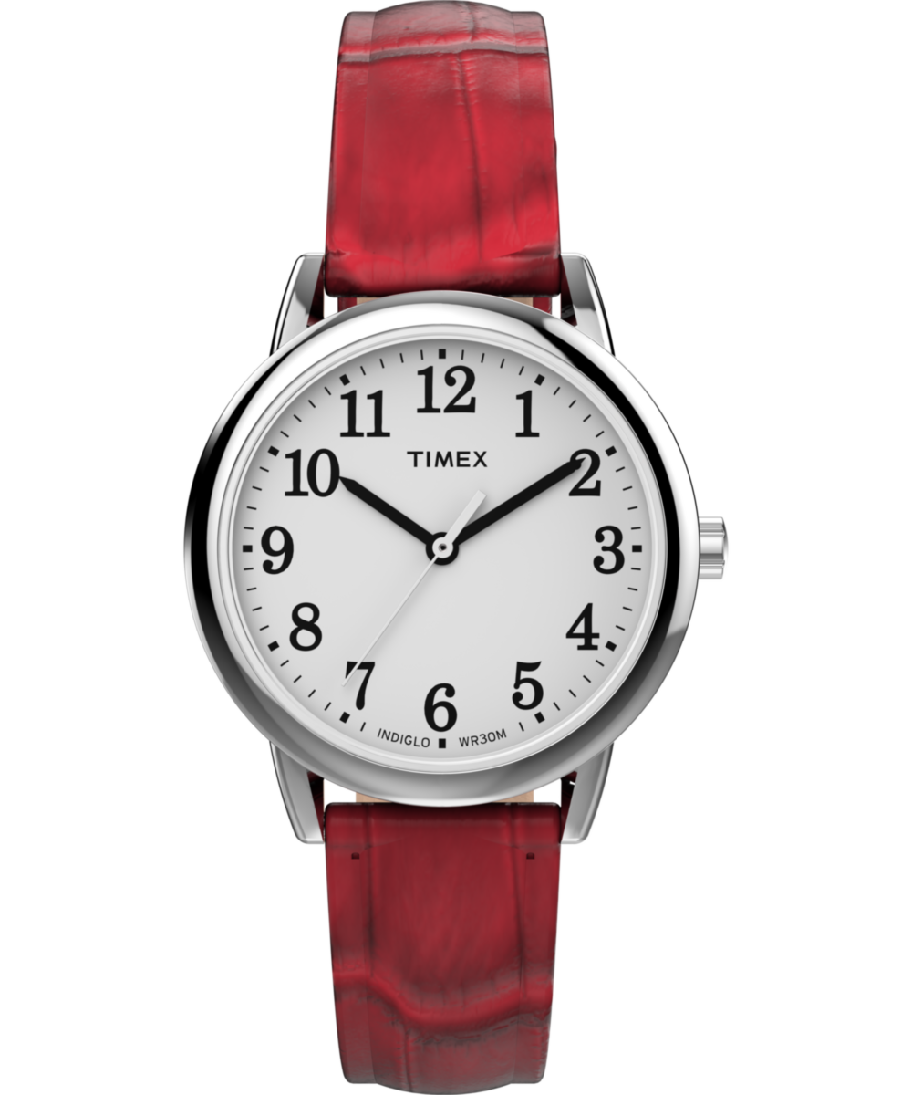 Easy Reader® 30mm Leather Strap Watch