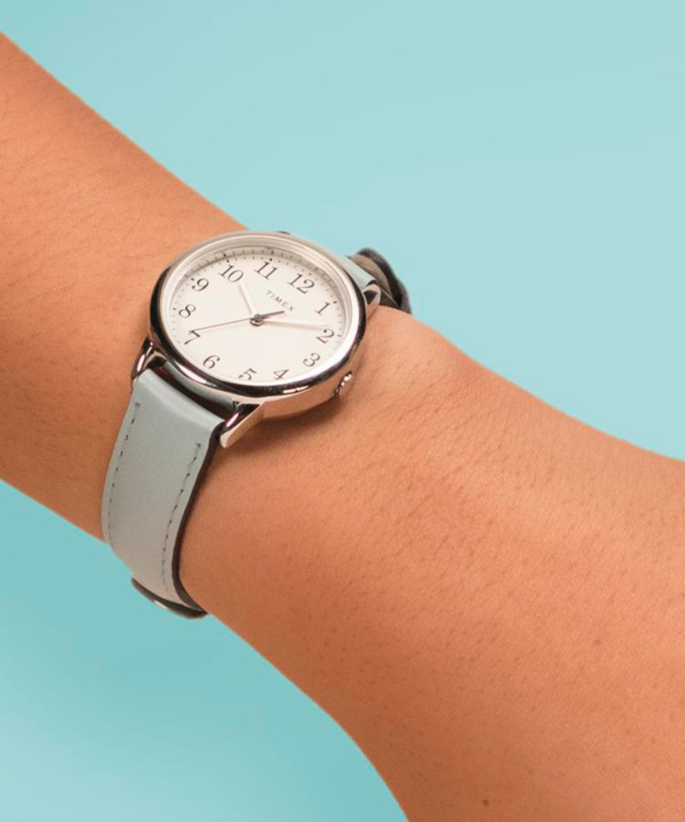 Easy Reader® Color Pop 30mm Leather Strap Watch