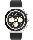 Q Timex Chronograph 40mm Leather Strap Watch