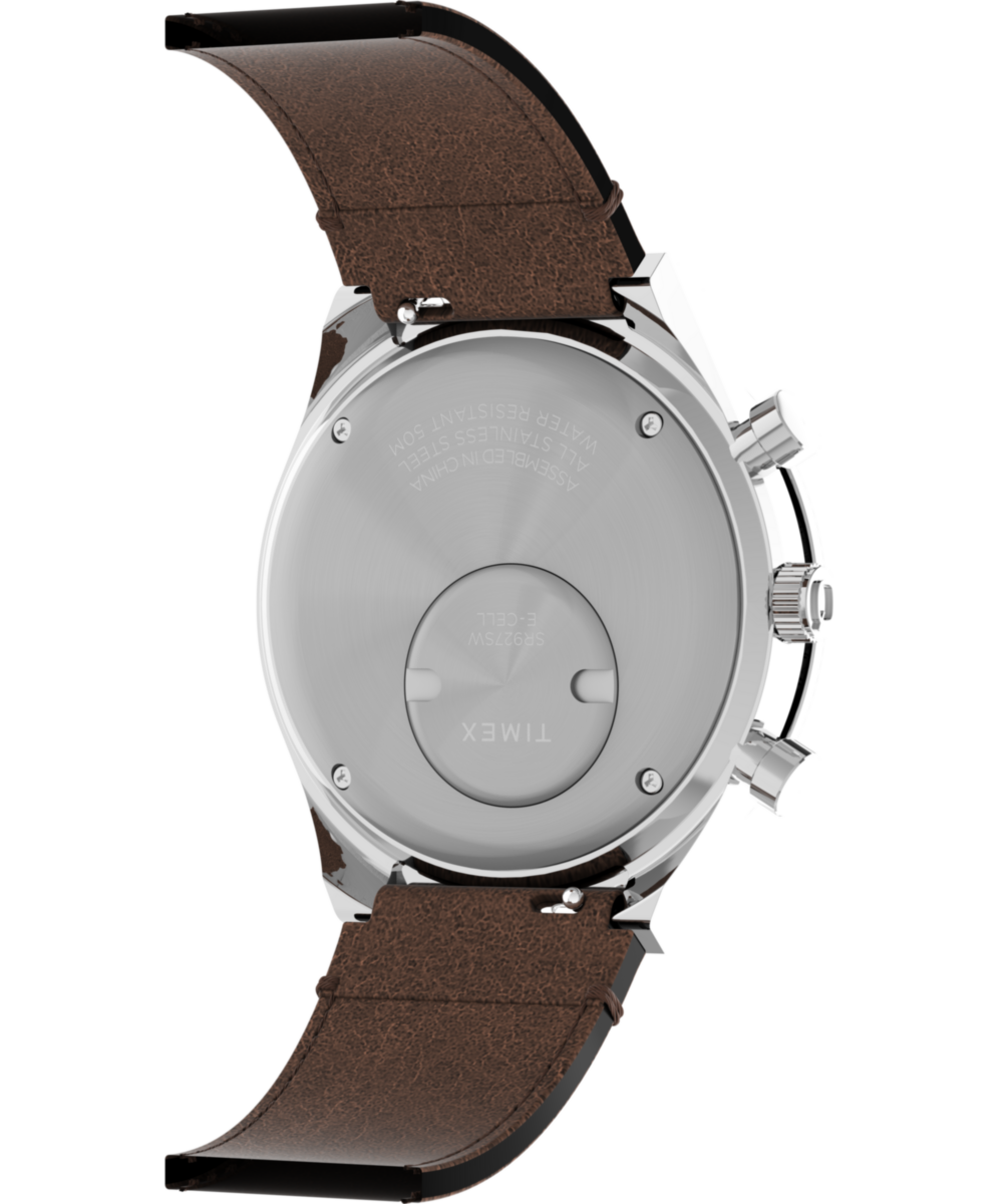 Q Timex Chronograph 40mm Leather Strap Watch