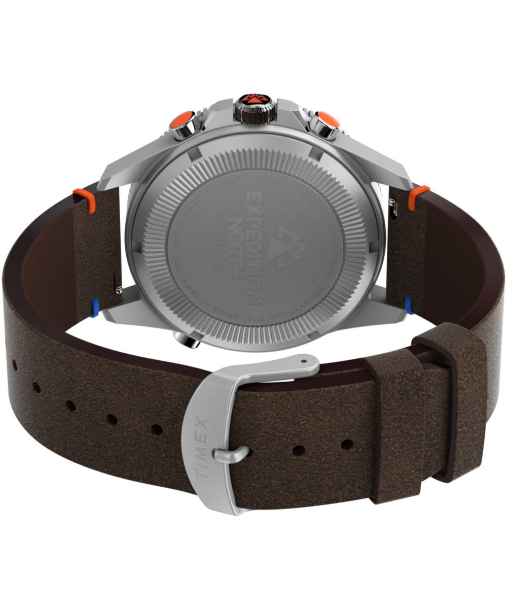 Expedition Tide-Temp-Compass 43mm Eco-Friendly Leather Strap Watch