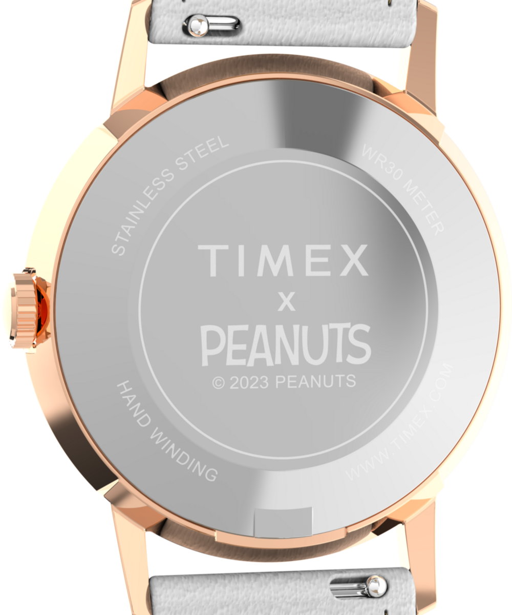 Marlin® Hand-Wound x Snoopy Floral 34mm Leather Strap Watch