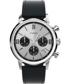 Marlin® Chronograph Tachymeter 40mm Leather Strap Watch