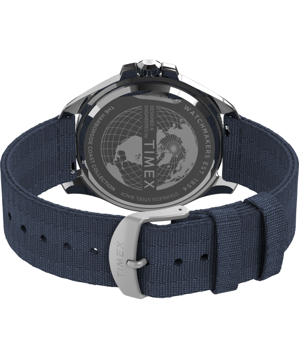 Harborside Coast 44mm Recycled Fabric Strap Watch 