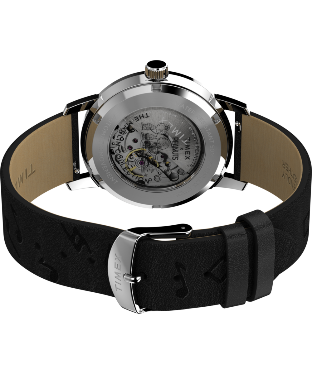 Timex x Peanuts Marlin® Automatic Saxophonist 40mm Leather Strap Watch