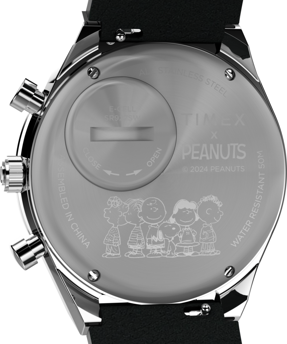 Q Timex Chronograph x Peanuts Snoopy 40mm Leather Strap Watch  