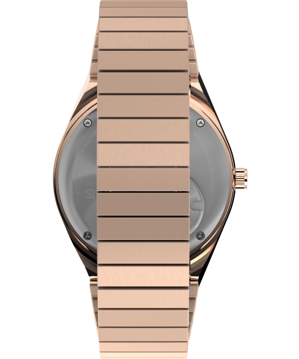 Timex x Peanuts® Q Timex® In Bloom 36mm Stainless Steel Expansion Band Watch