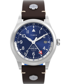 Timex Waterbury GMT x Pan Am® 39mm Leather Strap Watch