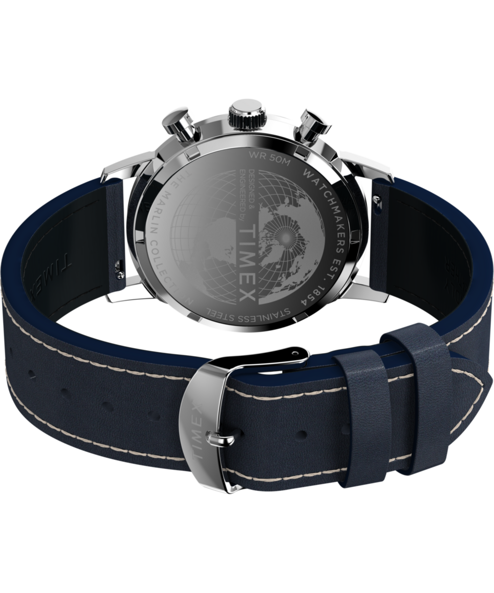 Marlin® Chronograph Tachymeter 40mm Leather Strap Watch
