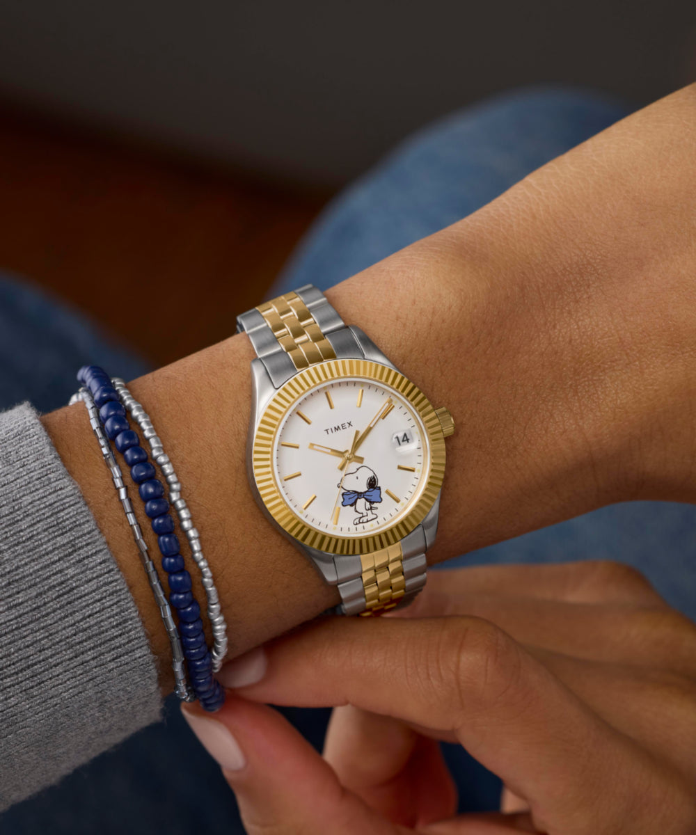 Timex x Peanuts® Timex Legacy Bowtie 34mm Stainless Steel Bracelet Watch