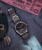 Q Timex® Continental GMT 39mm Stainless Steel Bracelet Watch