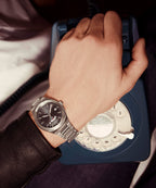 Q Timex® Continental GMT 39mm Stainless Steel Bracelet Watch