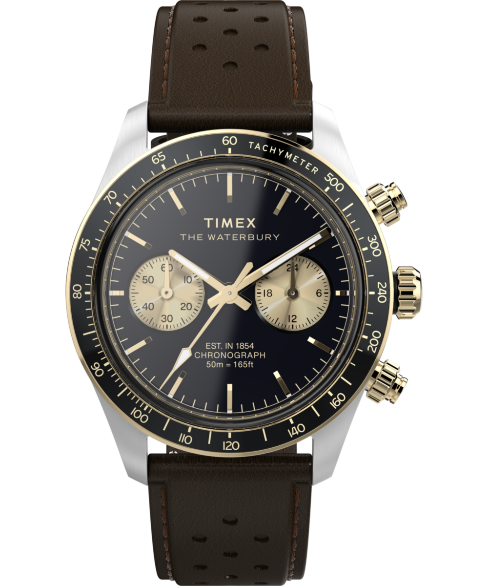 Waterbury Heritage Chronograph 39mm Leather Strap Watch 