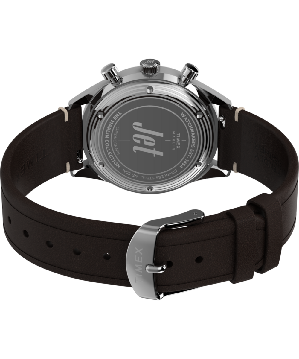 Marlin® Jet Quartz Chronograph 40mm Leather Strap Watch