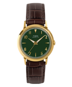 Marlin® Quartz 34mm Leather Strap Watch