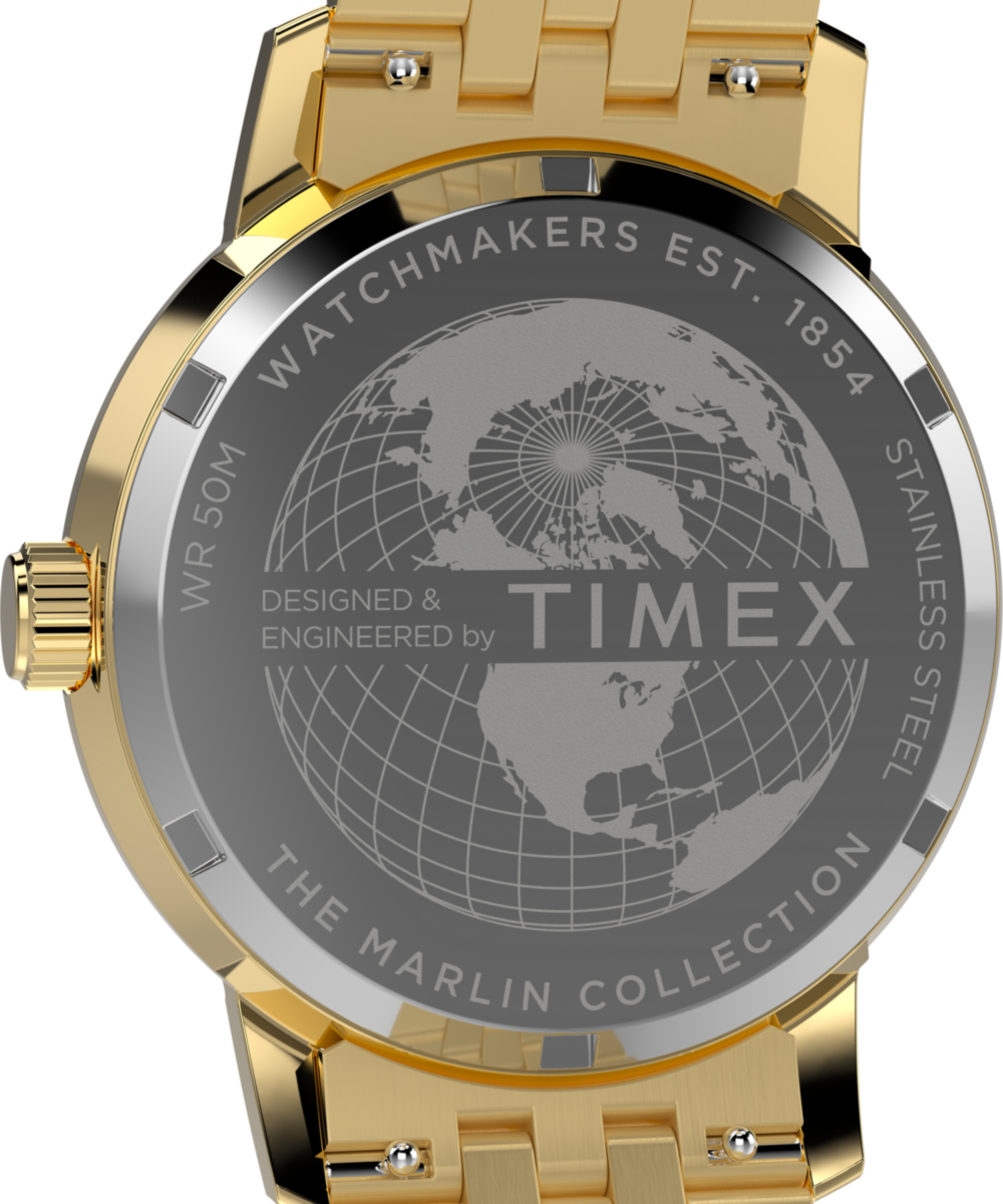 Marlin® Quartz GMT 40mm Stainless Steel Bracelet Watch