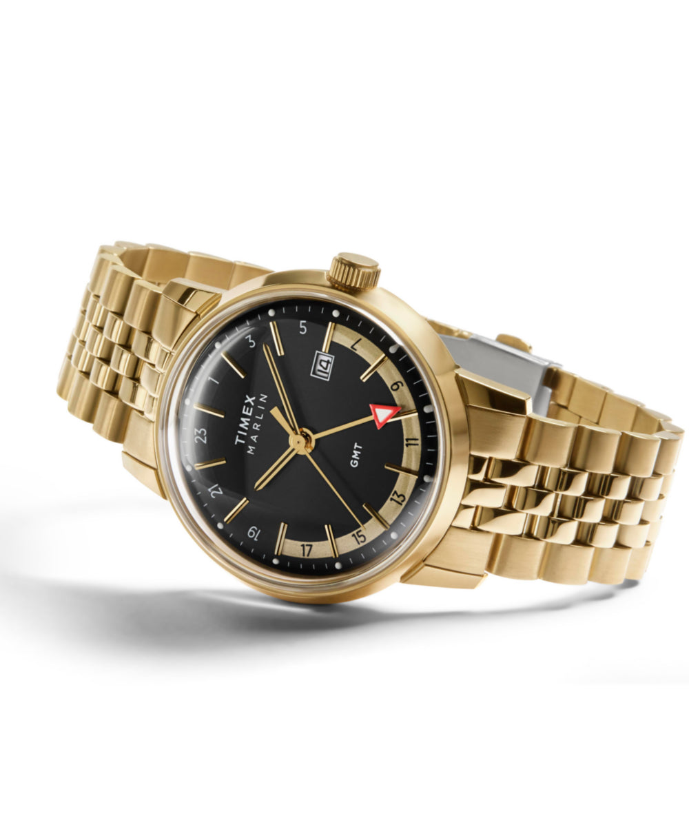 Marlin® Quartz GMT 40mm Stainless Steel Bracelet Watch