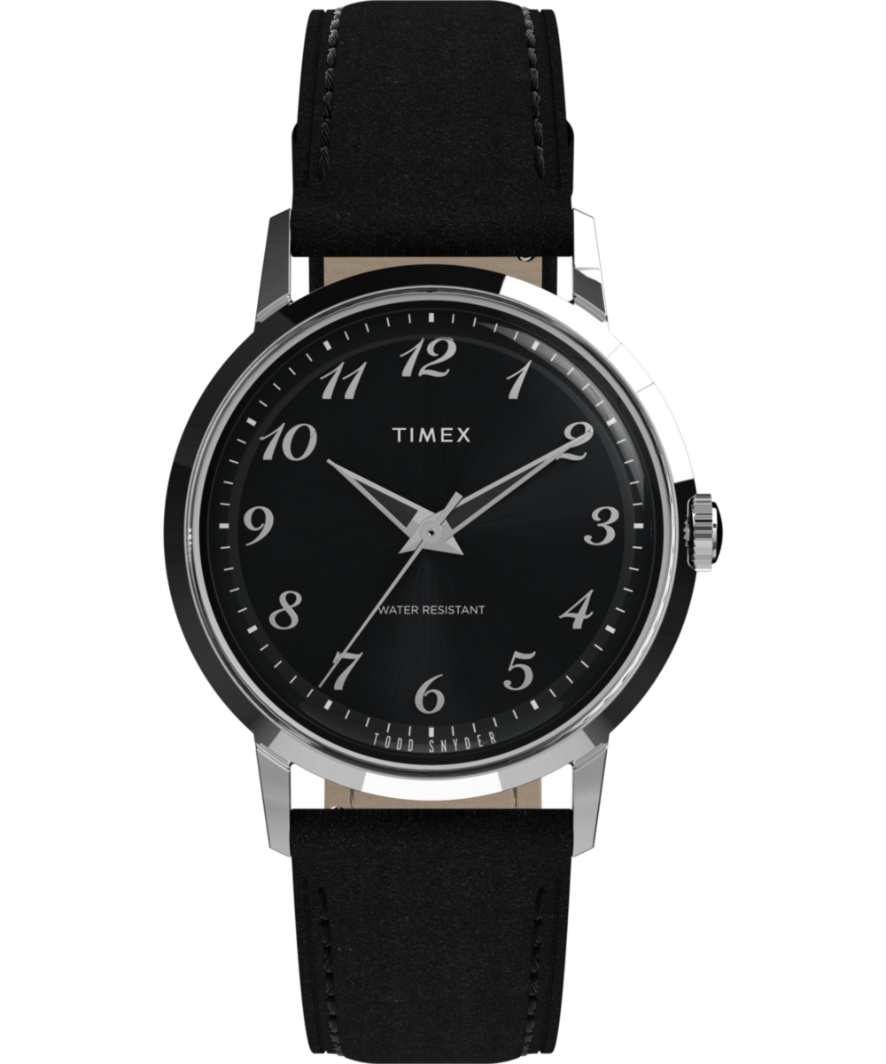 Timex x Todd Snyder 34mm Leather Strap Watch