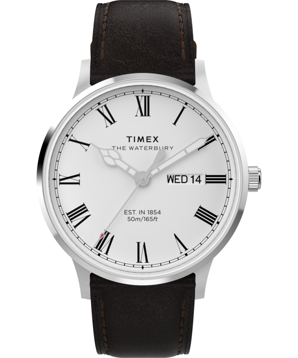 Waterbury Classic 40mm Leather Strap Watch