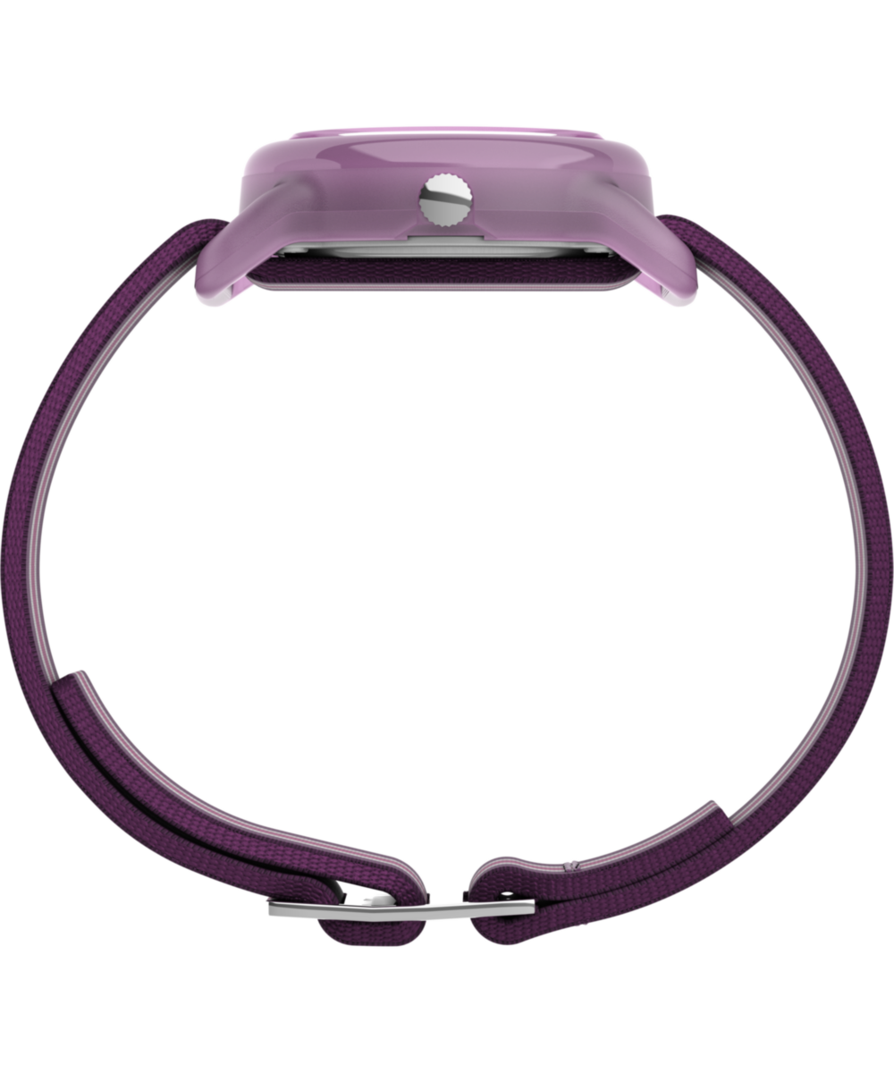 TIMEX TIME MACHINES® 29mm Purple Stripe Elastic Fabric Kids Watch