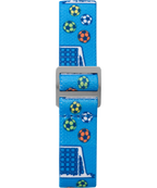 TIMEX TIME MACHINES® 29mm Blue Soccer Elastic Fabric Kids Watch