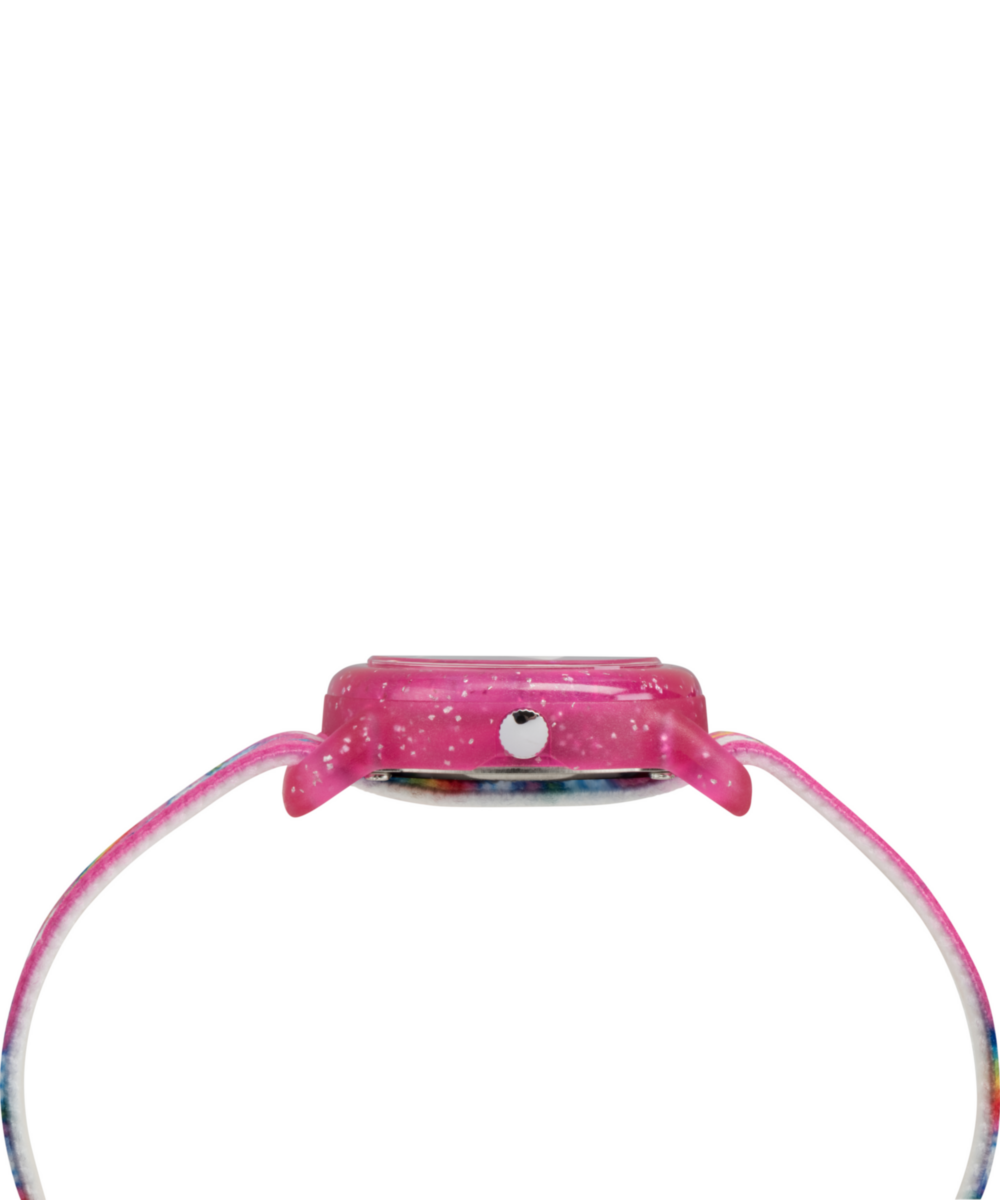 TIMEX TIME MACHINES® 29mm Rainbow Unicorn Pink Elastic Fabric Kids Watch