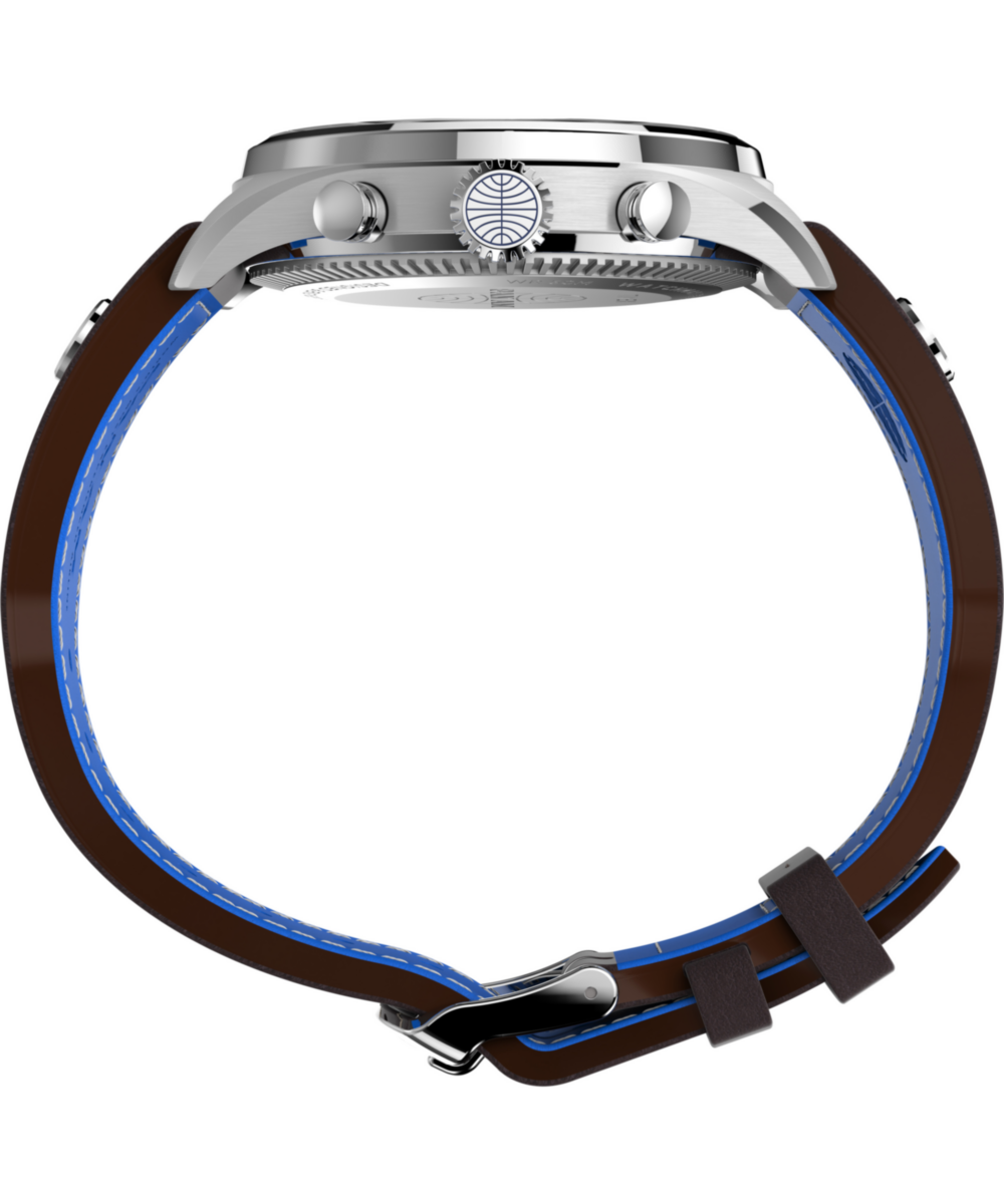 Timex X Pan Am Chronograph 42mm Leather Strap Watch