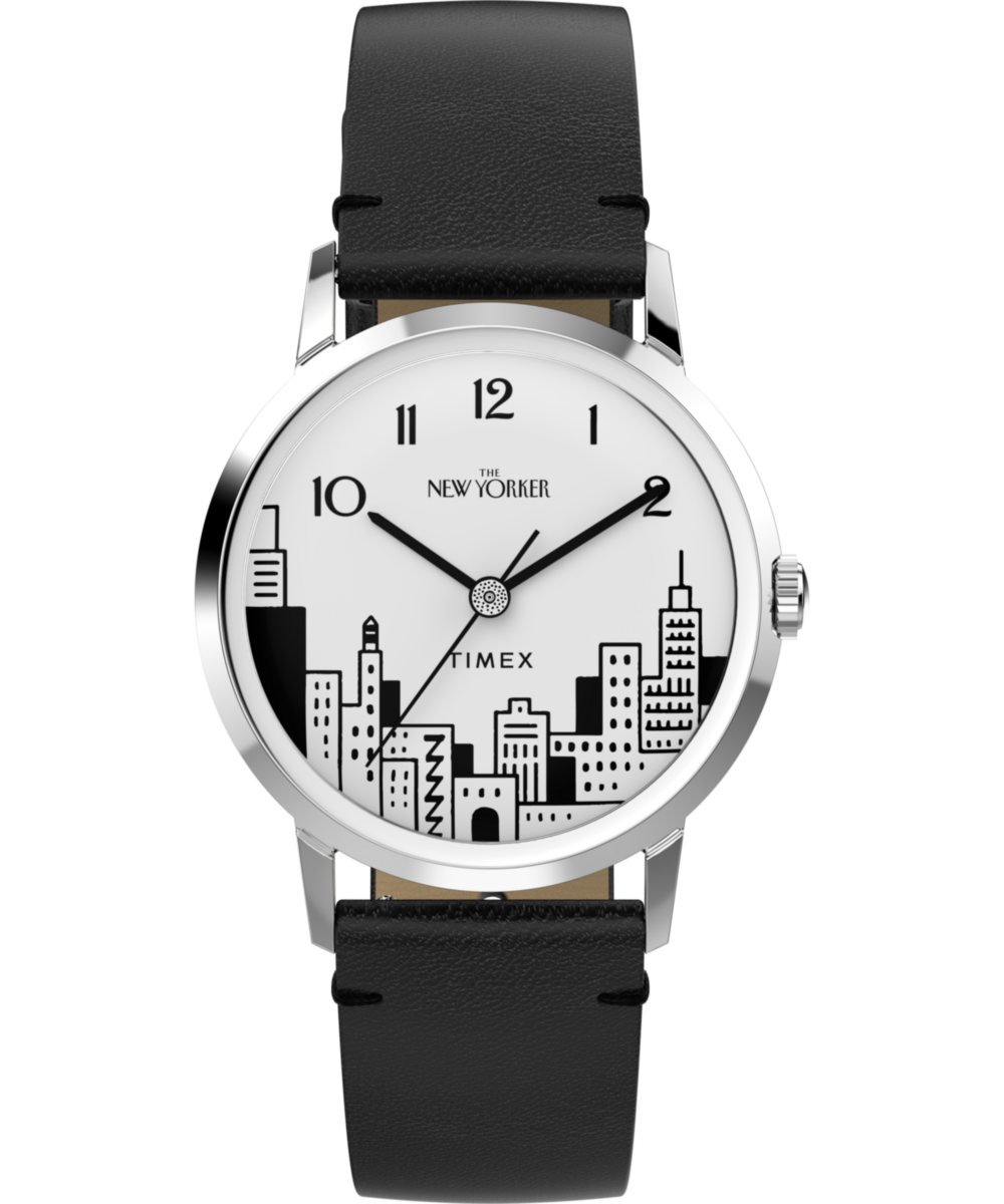 Timex | The New Yorker Marlin® Hand-Wound 34mm Leather Strap Watch