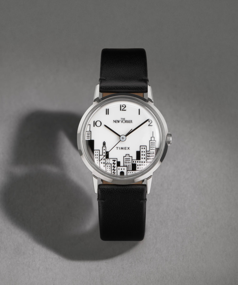 Timex | The New Yorker Marlin® Hand-Wound 34mm Leather Strap Watch